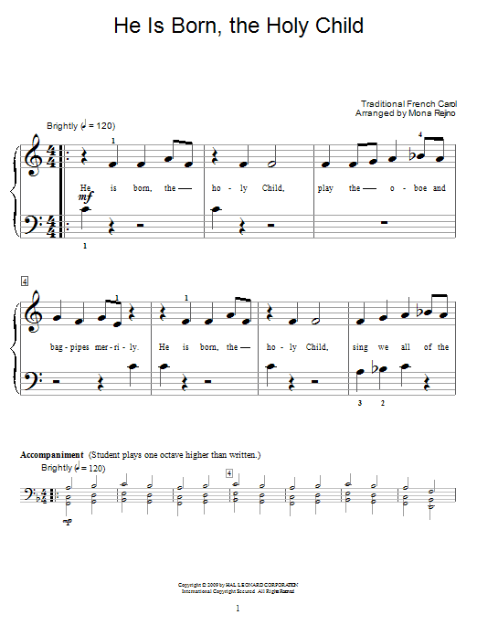 Product gallery: Page 1 of 1 He Is Born, The Holy Child (Il Est Ne, Le Divin Enfant), Traditional French Carol