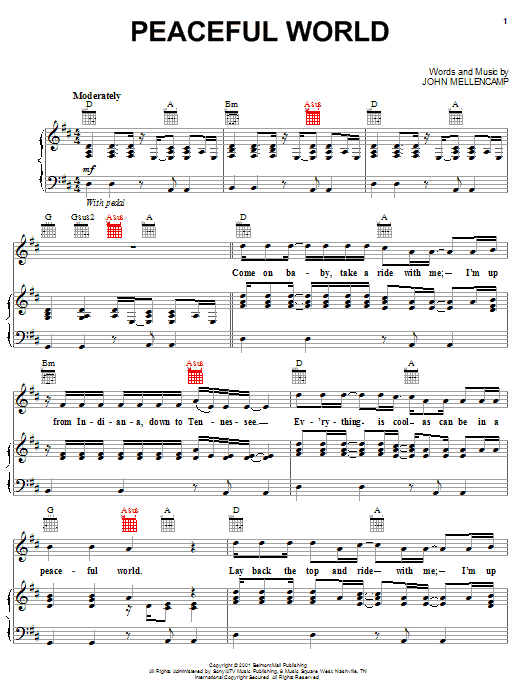 Produktgalerie: Seite 1 von 1 Peaceful World, John Mellencamp, Gesang, Gitarre, Klavier