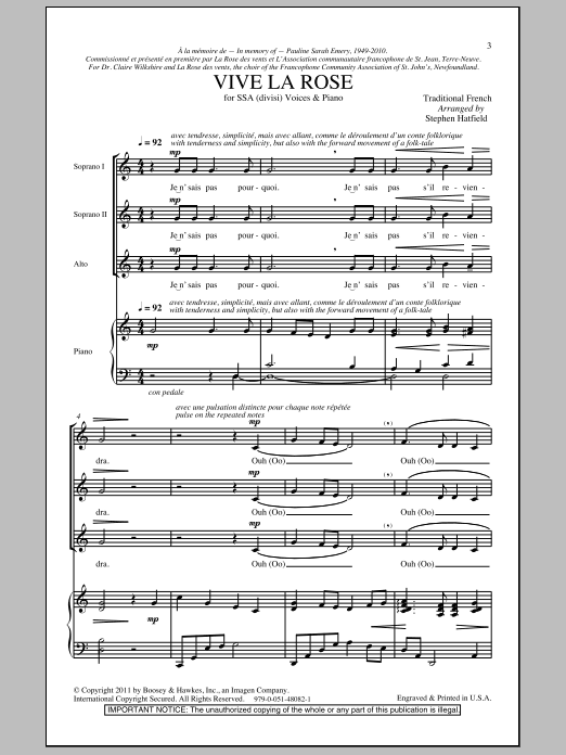 Produktgalerie: Seite 1 von 1 Vive La Rose, Stephen Hatfield, Chor
