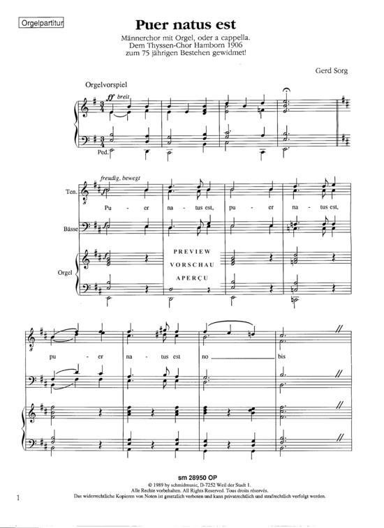 gallery: Puer Natus est , , (Männerchor + Orgel)
