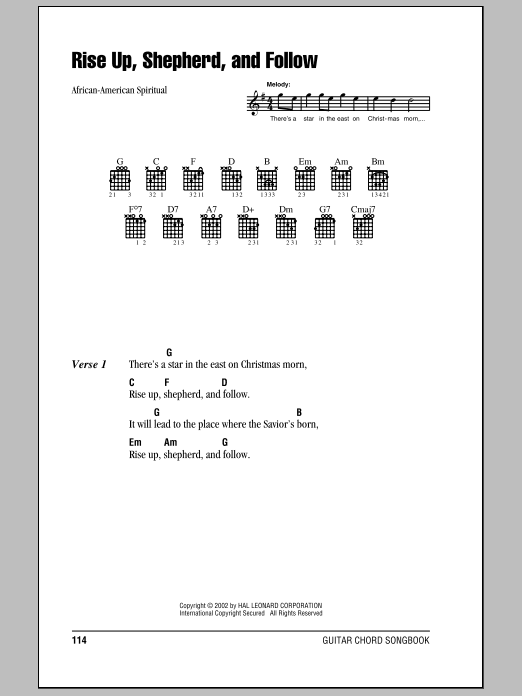 Product gallery: Page 1 of 1 Rise Up, Shepherd, And Follow, African-American Spiritual