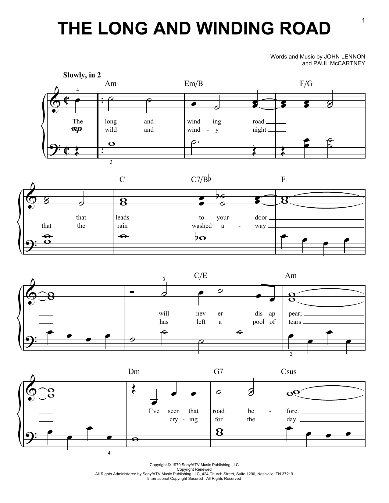 Produktgalerie: Seite 1 von 1 The Long And Winding Road, The Beatles, Klavier