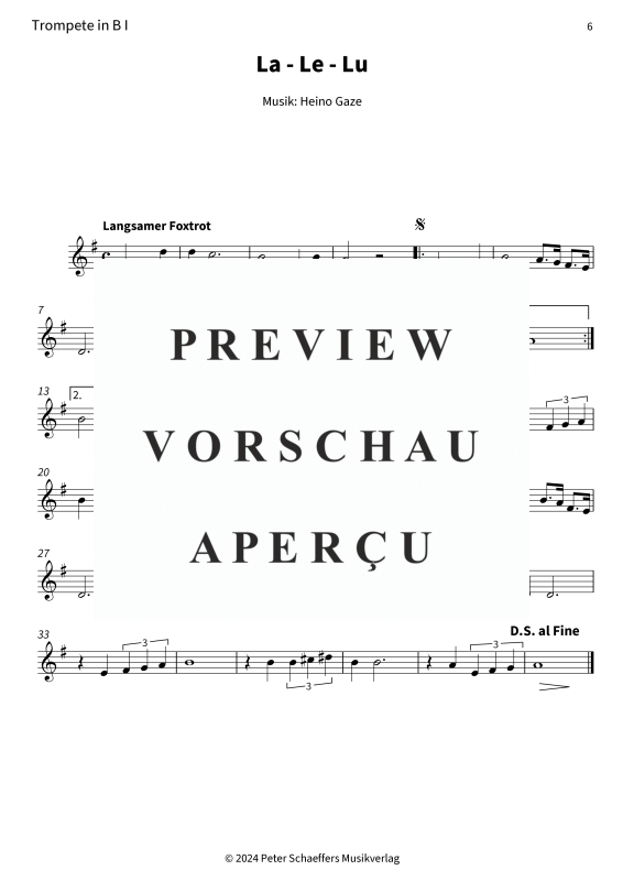 gallery: La - Le - Lu, Heinz Rühmann, (Blechbläser Quartett 2x Trompete in B, Horn in F+Posaune)
