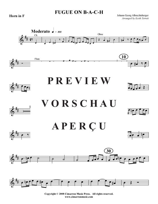 Produktgalerie: Seite 11 von 14 Fugue on B-A-C-H , , (Holzbläser-Quintett)
