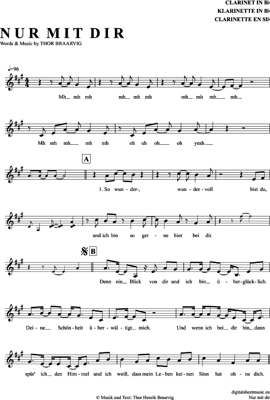 gallery: Nur Mit Dir , Braarvig, Thor, Klarinette in B