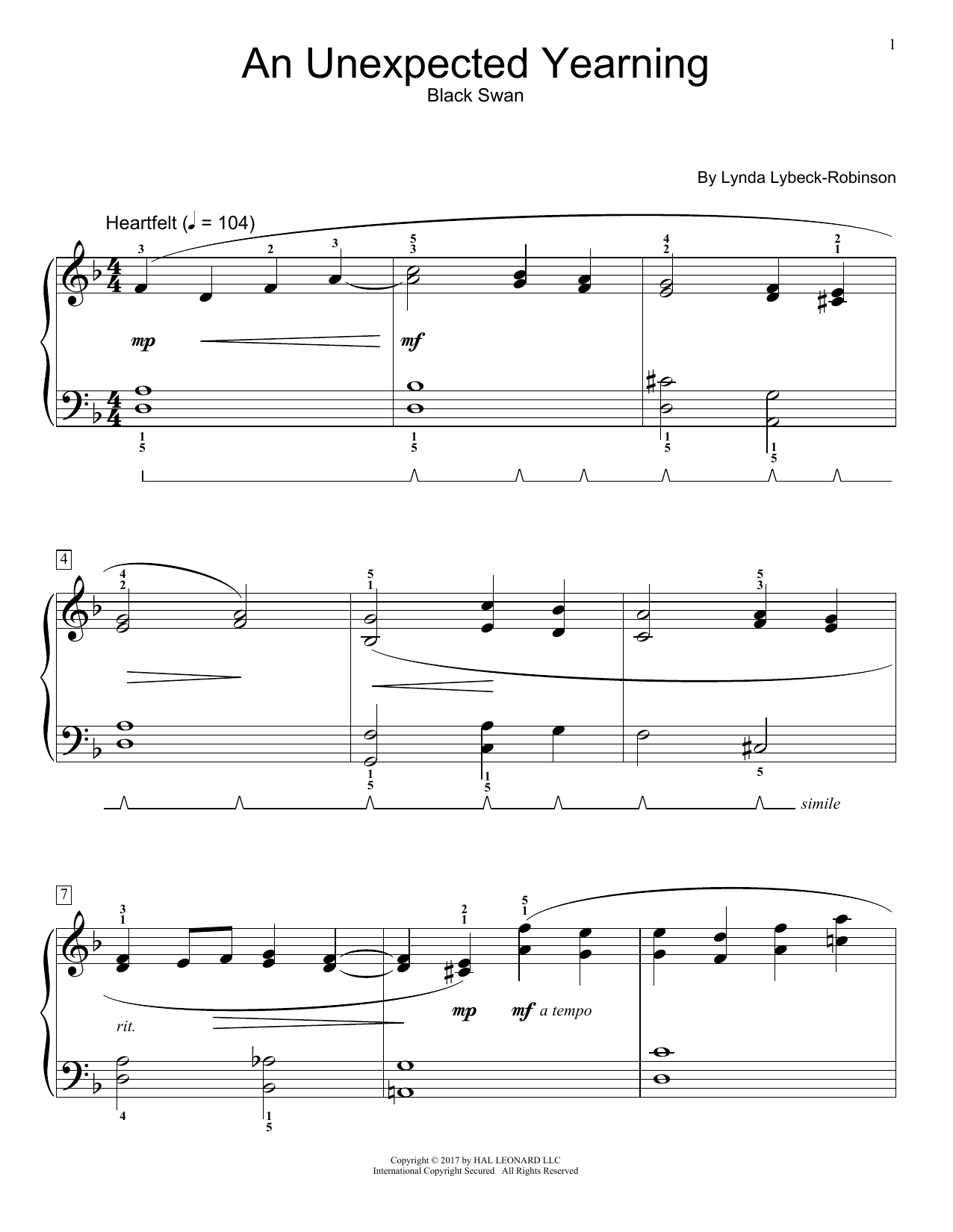 Produktgalerie: Seite 1 von 1 An Unexpected Yearning, Lynda Lybeck-Robinson, Klavier