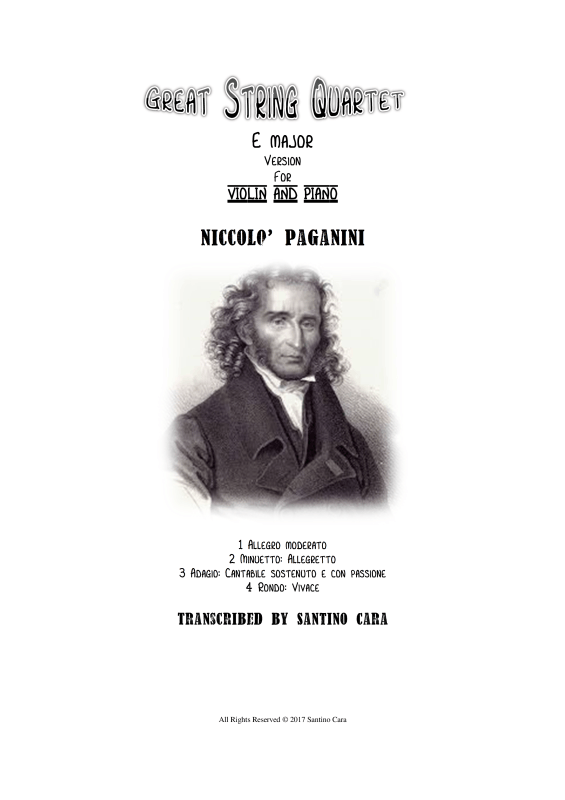 cover: Streichquartett Nr. 2 in E-Dur, , Violine und Klavier