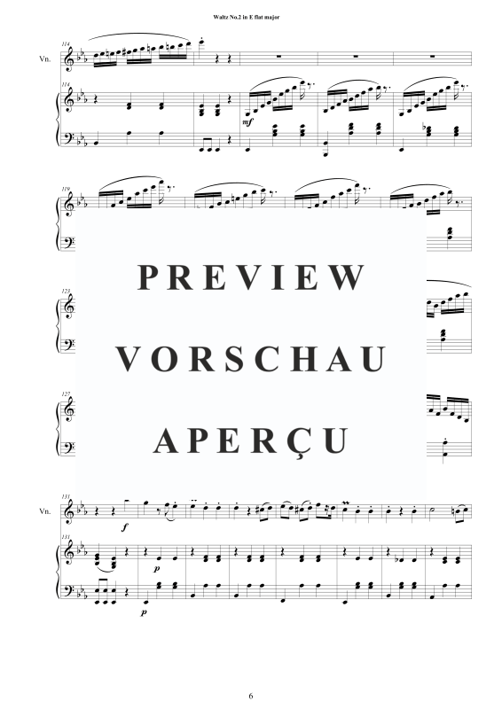 Product gallery: Page 7 of 11 Waltz No.2 in E flat major, , Violin and Piano