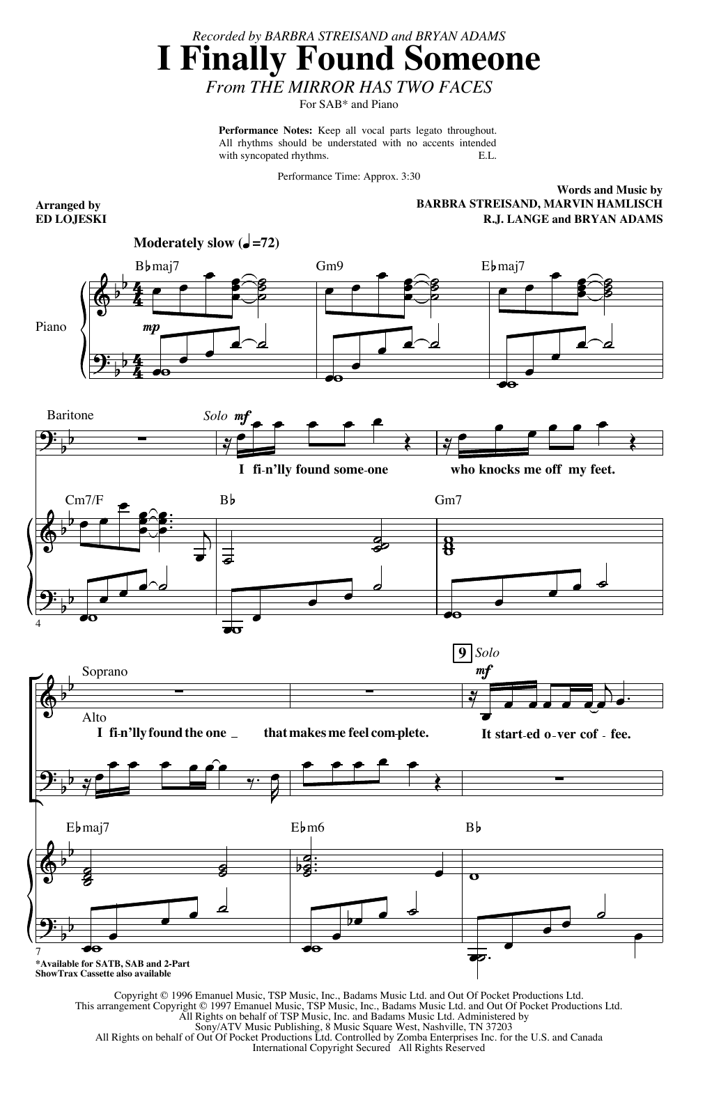 Produktgalerie: Seite 1 von 1 I Finally Found Someone (arr. Ed Lojeski), Barbra Streisand and Bryan Adams, Chor