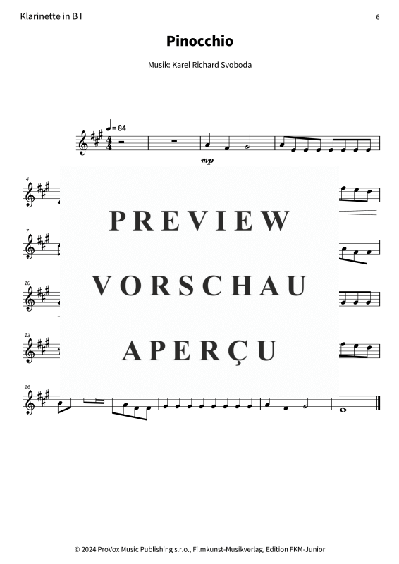 gallery: Pinocchio, , (Holzbläser Quartett Flöte, 2x Klarinette in B + Fagott)