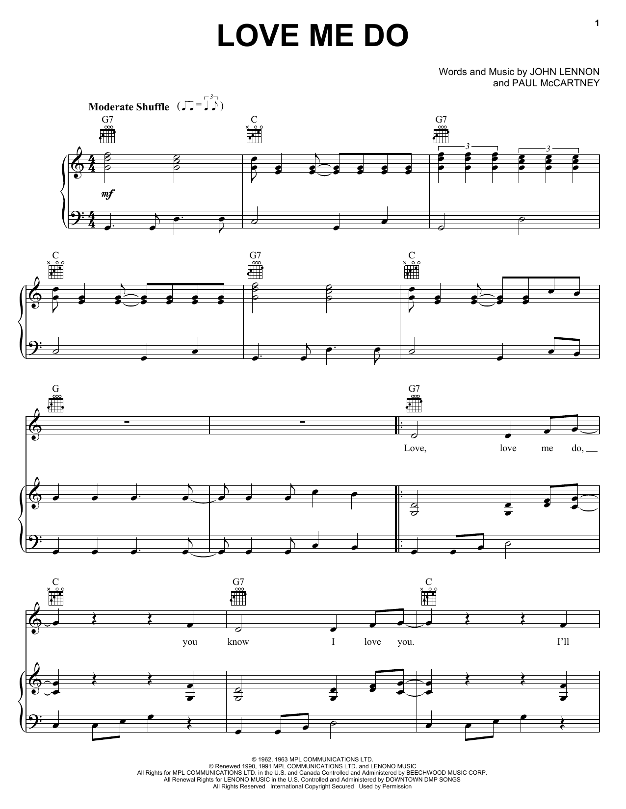 Produktgalerie: Seite 1 von 1 Love Me Do, The Beatles, Gesang, Gitarre, Klavier