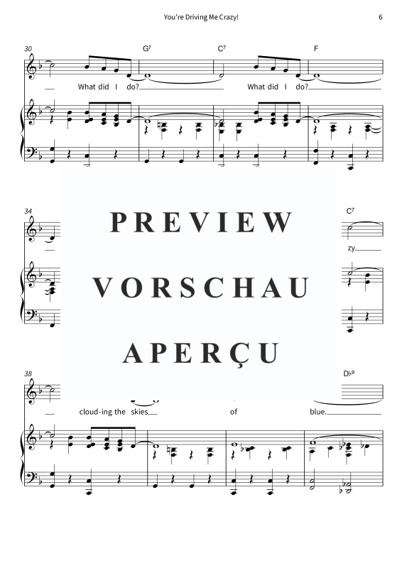 Produktgalerie: Seite 8 von 10 You´re Driving Me Crazy! - Timeless Jazz Standard - Piano-Vocal Edition with Lyrics, , Gesang und Klavier