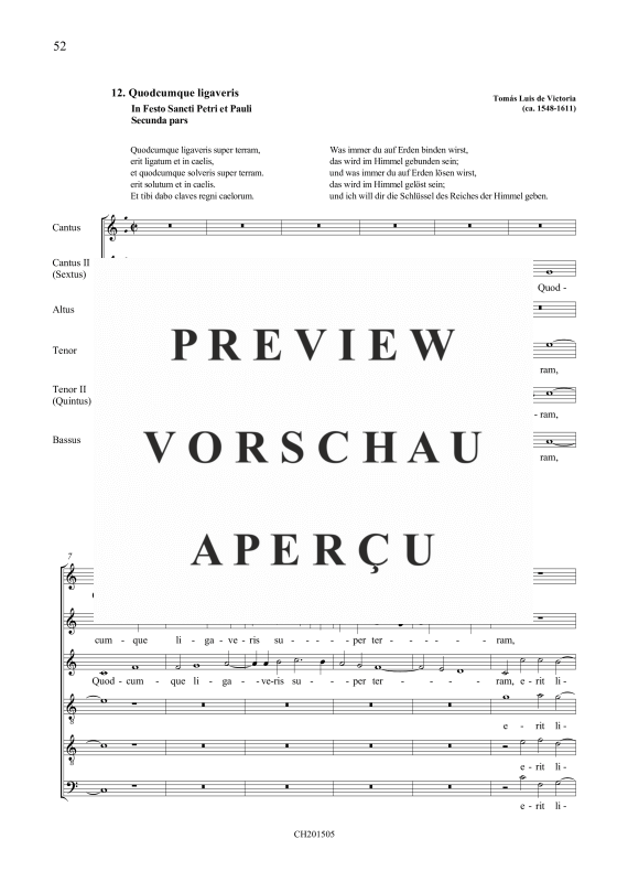 Produktgalerie: Seite 6 von 9 Tu es Petrus / Quodcum ligaveris, , Gemischter Chor 6-stimmig