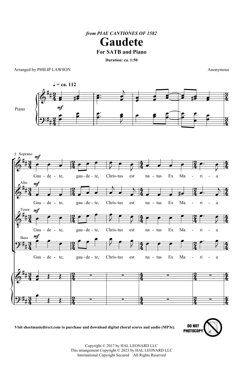 Produktbild zu: Gaudete (arr. Philip Lawson)