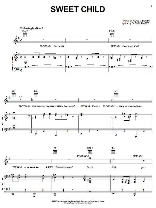 Produktbild zu: Sweet Child (from The Little Mermaid: A Broadway Musical)