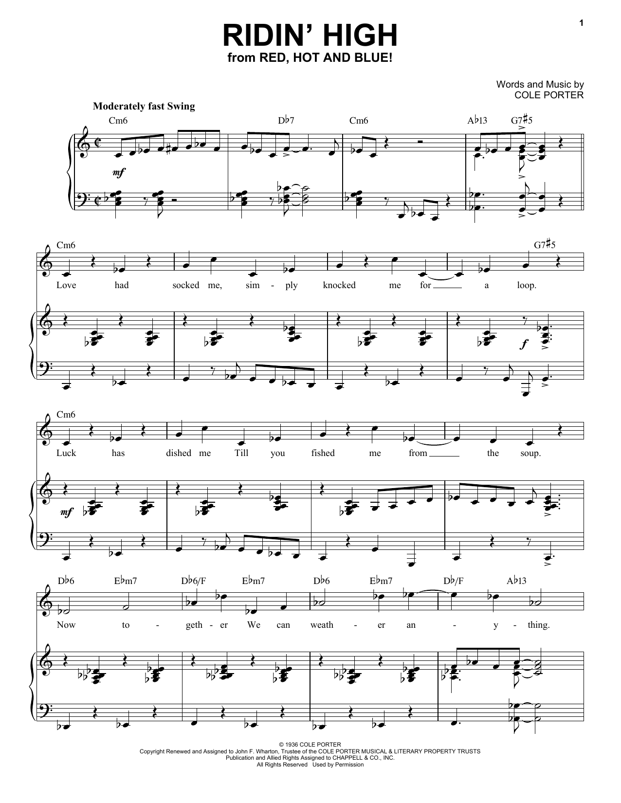 Product picture to: Ridin' High [Jazz version] (from Red, Hot And Blue!) (arr. Brent Edstrom)