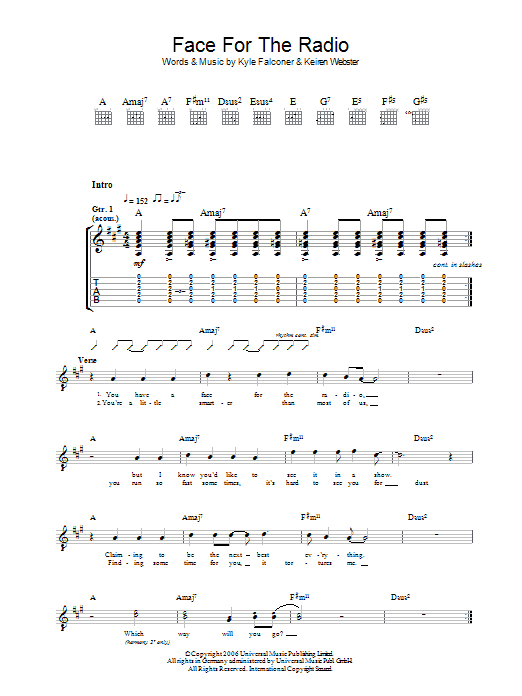 Produktgalerie: Seite 1 von 1 Face For The Radio, The View, Gitarre