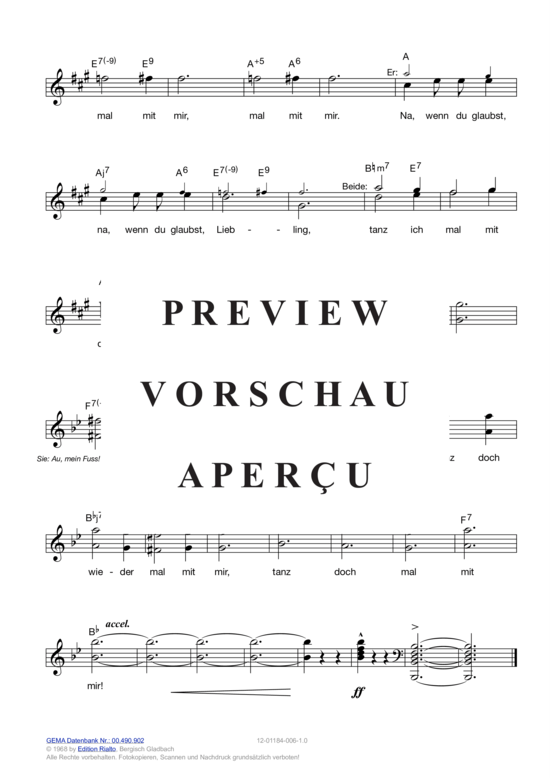Produktgalerie: Seite 13 von 15 Tanz doch wieder mal mit mir , Bach, Vivi/Schönherr, Dietmar, (Melodie-Stimmen in C/B/Es)