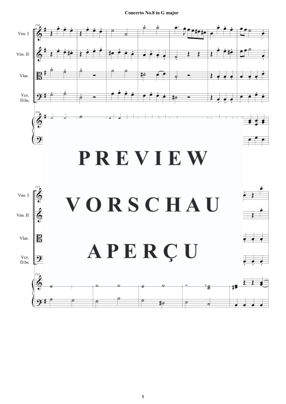 Produktgalerie: Seite 9 von 11 Cembalo Konzert Nr. 8 in G-Dur, , Cembalo und Streichorchester