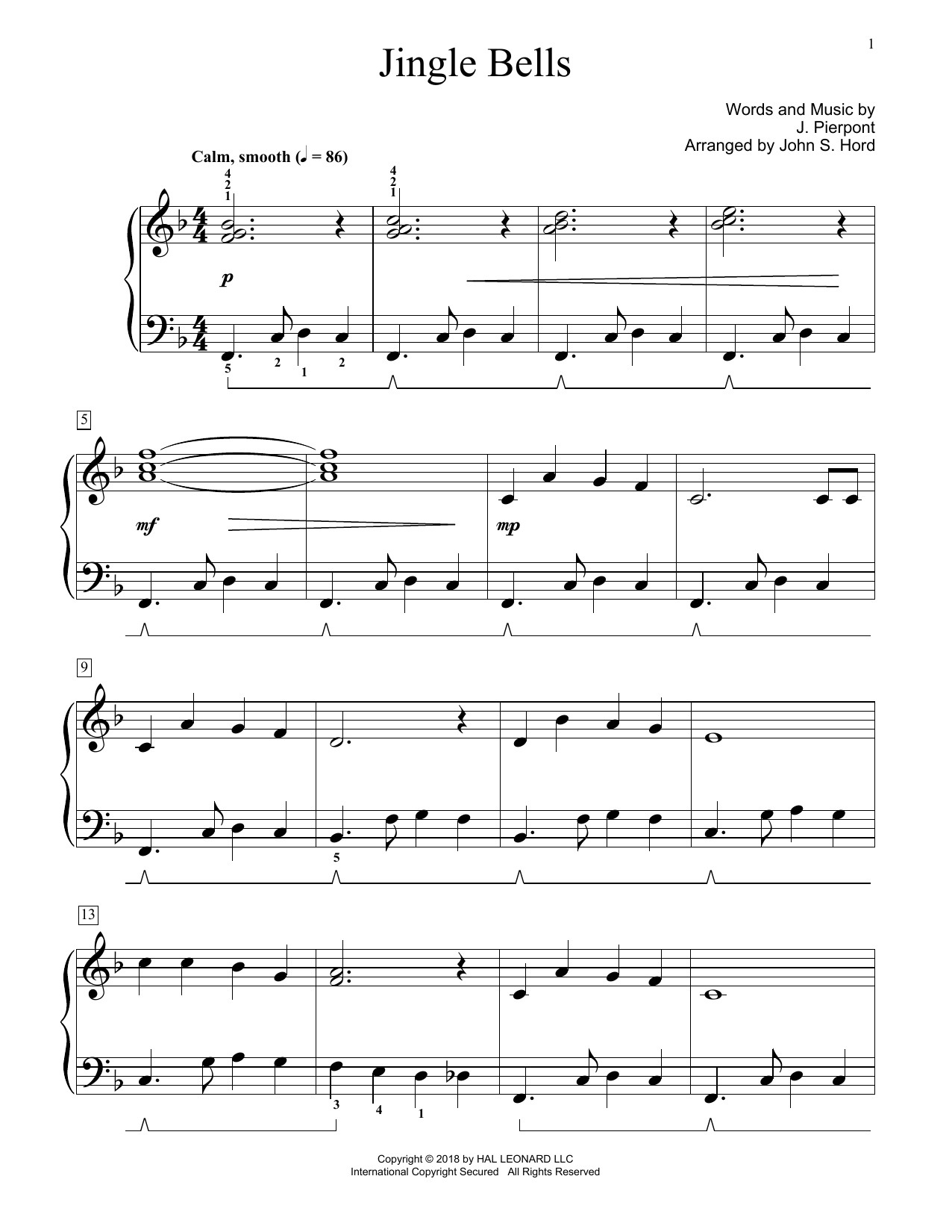 Produktbild zu: Jingle Bells (arr. John S. Hord)