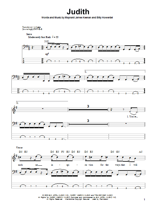 Produktgalerie: Seite 1 von 1 Judith, A Perfect Circle, E-Bass