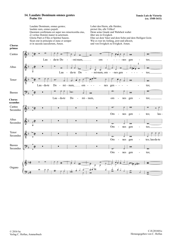 Laudate Dominum omnes gentes (Psalm 116)