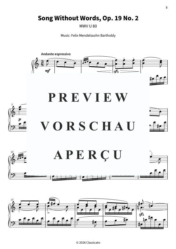 Produktgalerie: Seite 10 von 11 Lieder ohne Worte Op. 19, , Klavier Solo