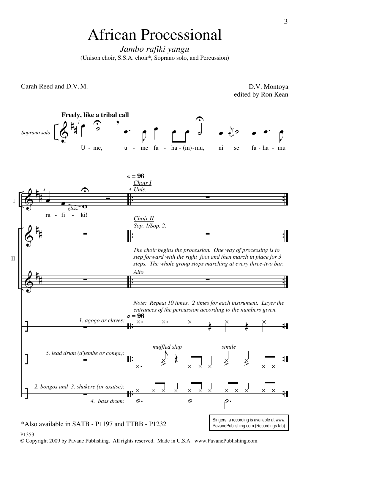Produktgalerie: Seite 1 von 1 African Processional (ed. Ron Kean), David Montoya, Chor