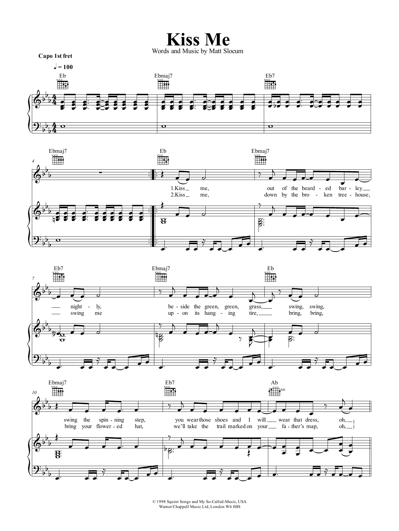 Produktgalerie: Seite 1 von 1 Kiss Me, Sixpence None The Richer, Gesang, Gitarre, Klavier