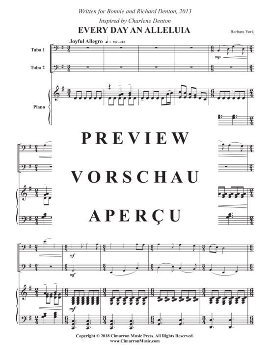 Product gallery: Page 3 of 21 Every Day an Alleluia , , (Trio for 2x tuba + piano)