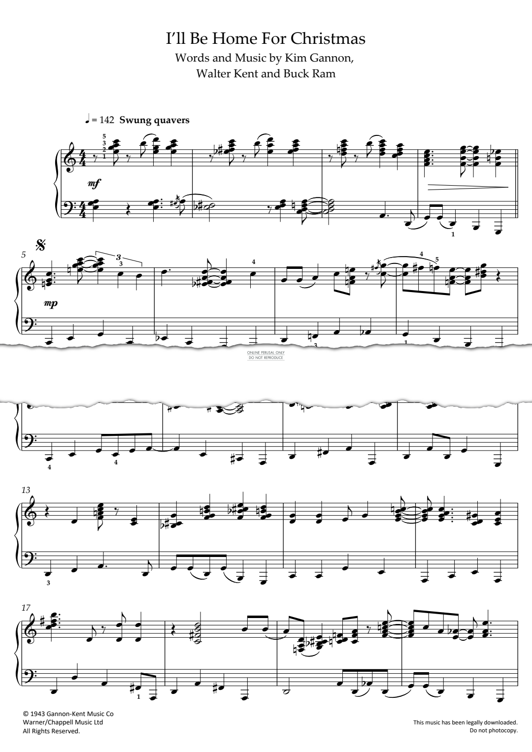 Produktgalerie: Seite 1 von 1 I'll Be Home For Christmas, Tony Bennett, Klavier
