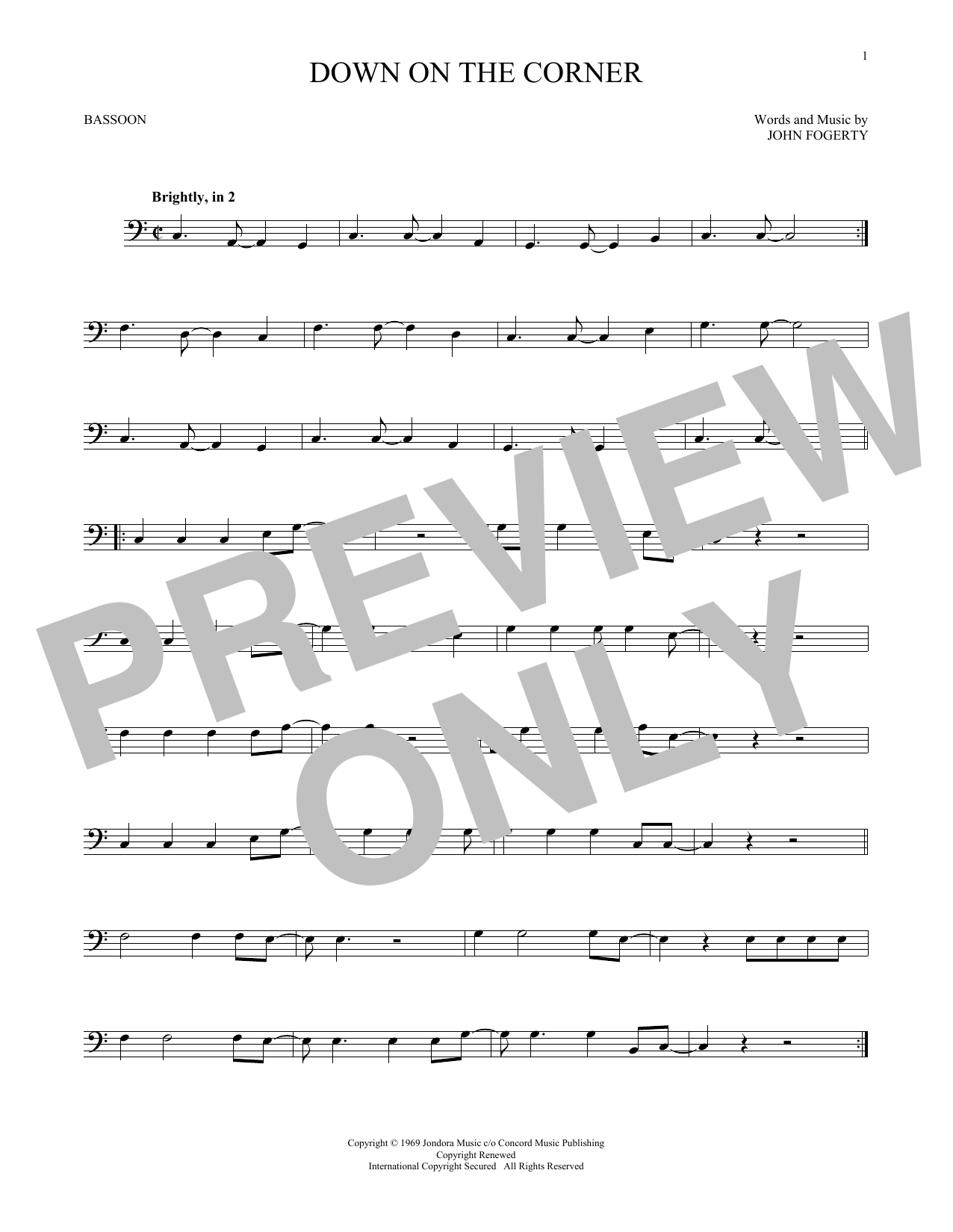 Produktgalerie: Seite 1 von 1 Down On The Corner, Creedence Clearwater Revival, Fagott