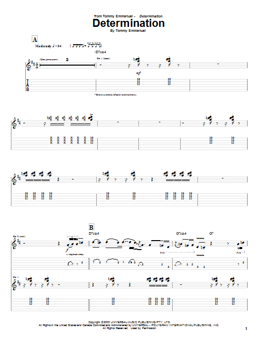 Product gallery: Page 1 of 1 Determination, Tommy Emmanuel