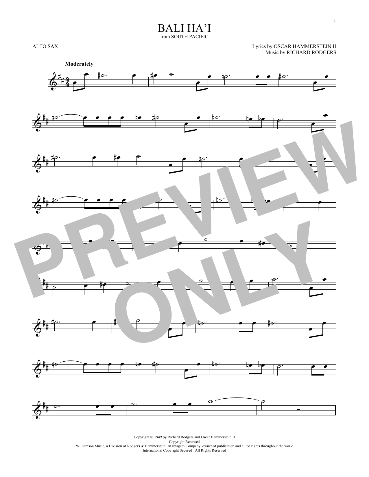 Product gallery: Page 1 of 1 Bali Ha'i, Rodgers & Hammerstein