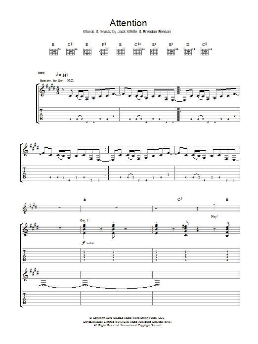 Produktgalerie: Seite 1 von 1 Attention, The Raconteurs, Gitarre