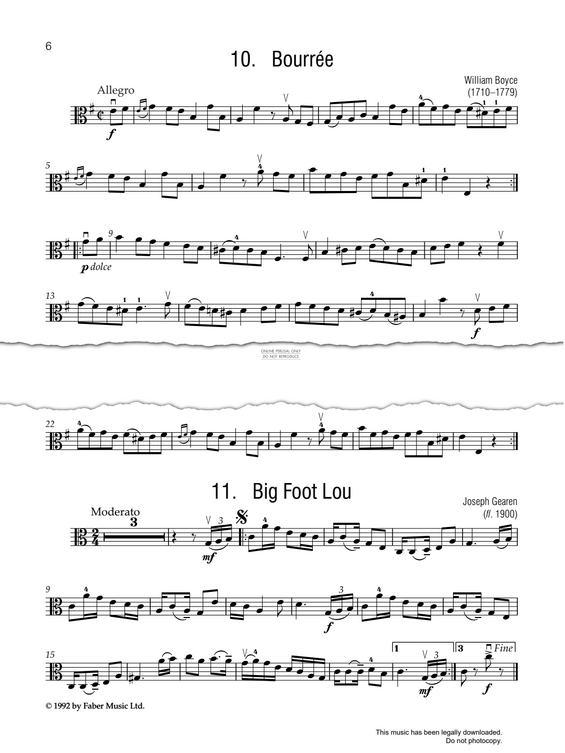 Produktgalerie: Seite 1 von 1 Bourrée, William Boyce, Klavier, Viola