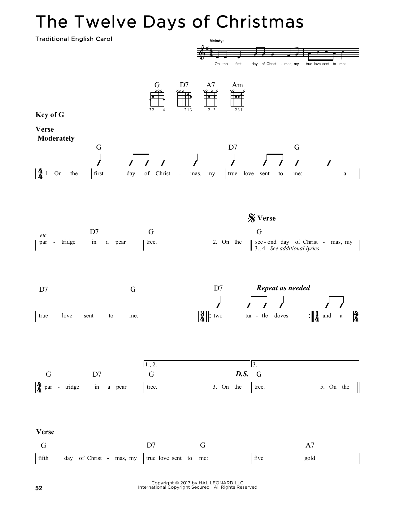 Product gallery: Page 1 of 1 The Twelve Days Of Christmas, Traditional English Carol