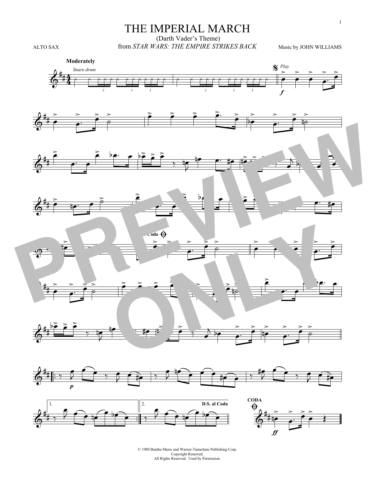 Product gallery: Page 1 of 1 The Imperial March (Darth Vader's Theme) (from Star Wars: The Empire Strikes Back), John Williams