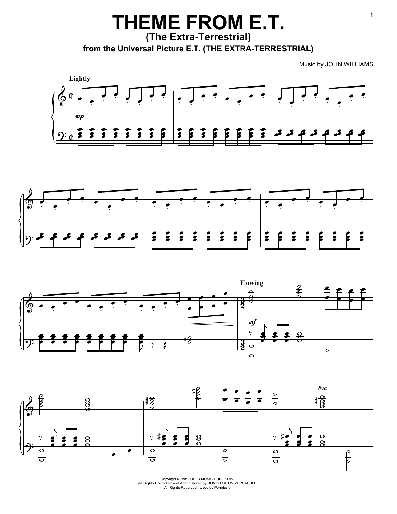 Product gallery: Page 1 of 1 Theme from E.T. (The Extra-Terrestrial), John Williams