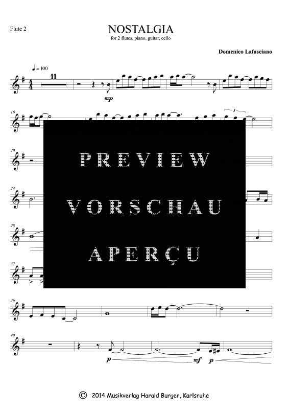 Produktbild zu: Nostalgia (Einzelstimmen)Domenico Lafasciano
