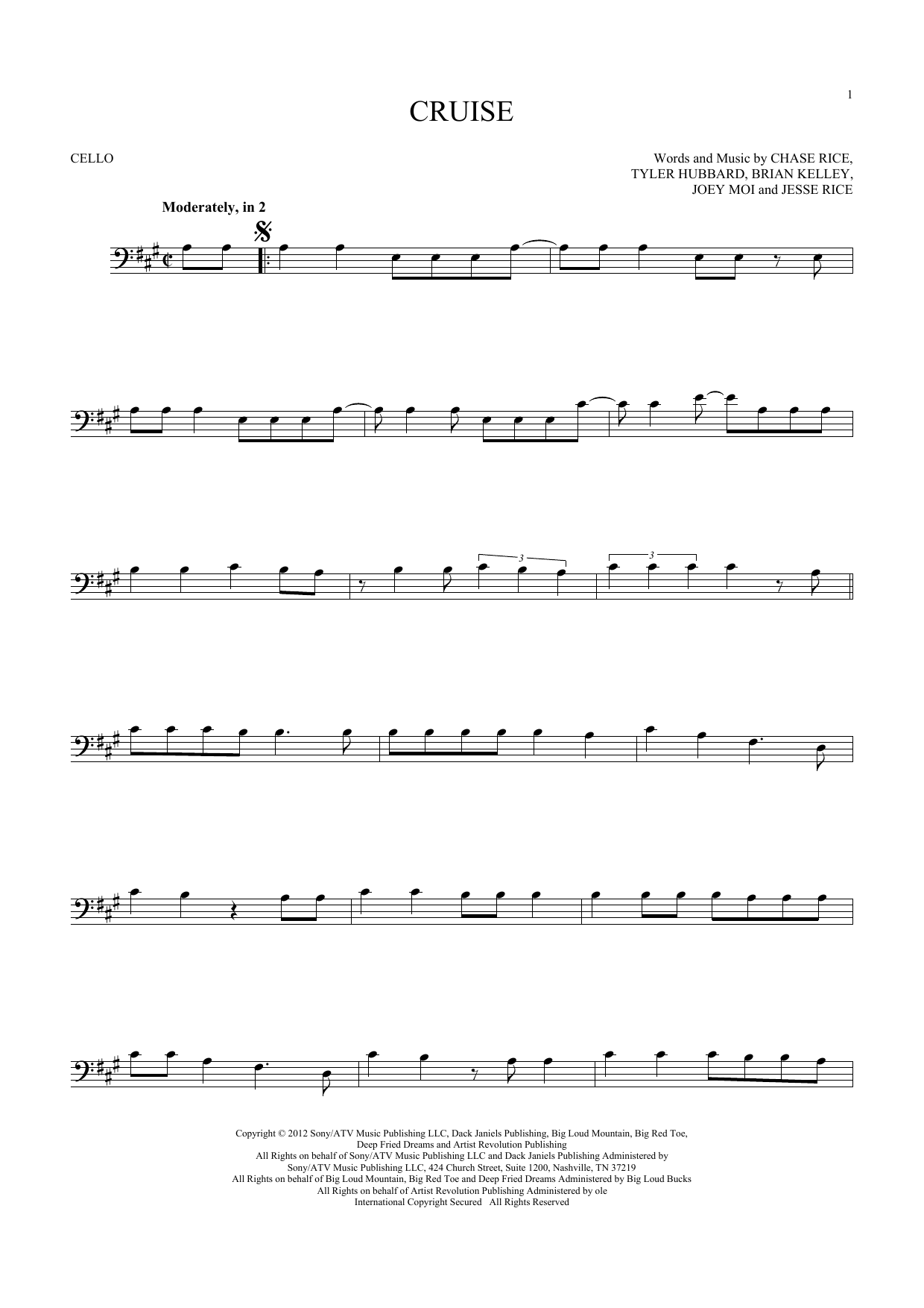 Produktgalerie: Seite 1 von 1 Cruise, Florida Georgia Line, Violoncello