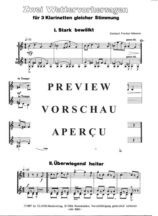 Product gallery: Page 3 of 4 Zwei Wettervorhersagen , , (Clarinet duet)