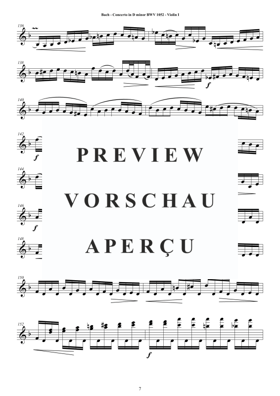 Product gallery: Page 8 of 11 Concerto in D-Moll BWV 1052, , String Quartet - Individual Parts