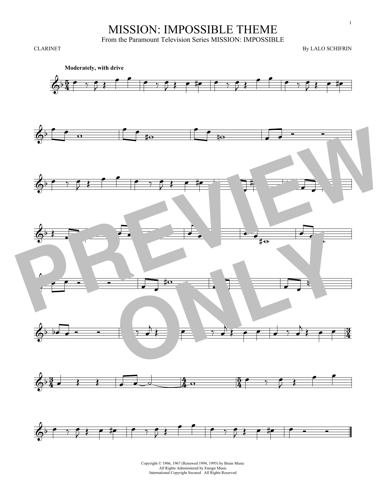 Product gallery: Page 1 of 1 Mission: Impossible Theme, Lalo Schifrin