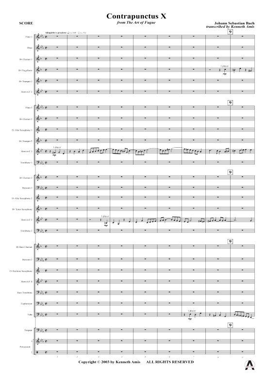 Produktbild zu: Contrapunctus 10 aus Kunst der Fuge J.S. Bach (nur Partitur !)