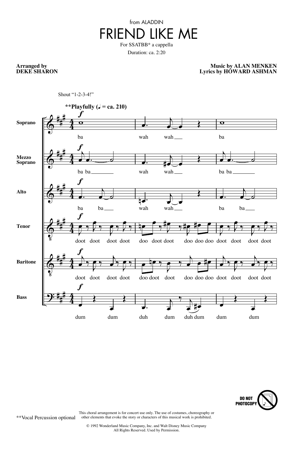 Produktbild zu: Friend Like Me (from Aladdin) (arr. Deke Sharon)