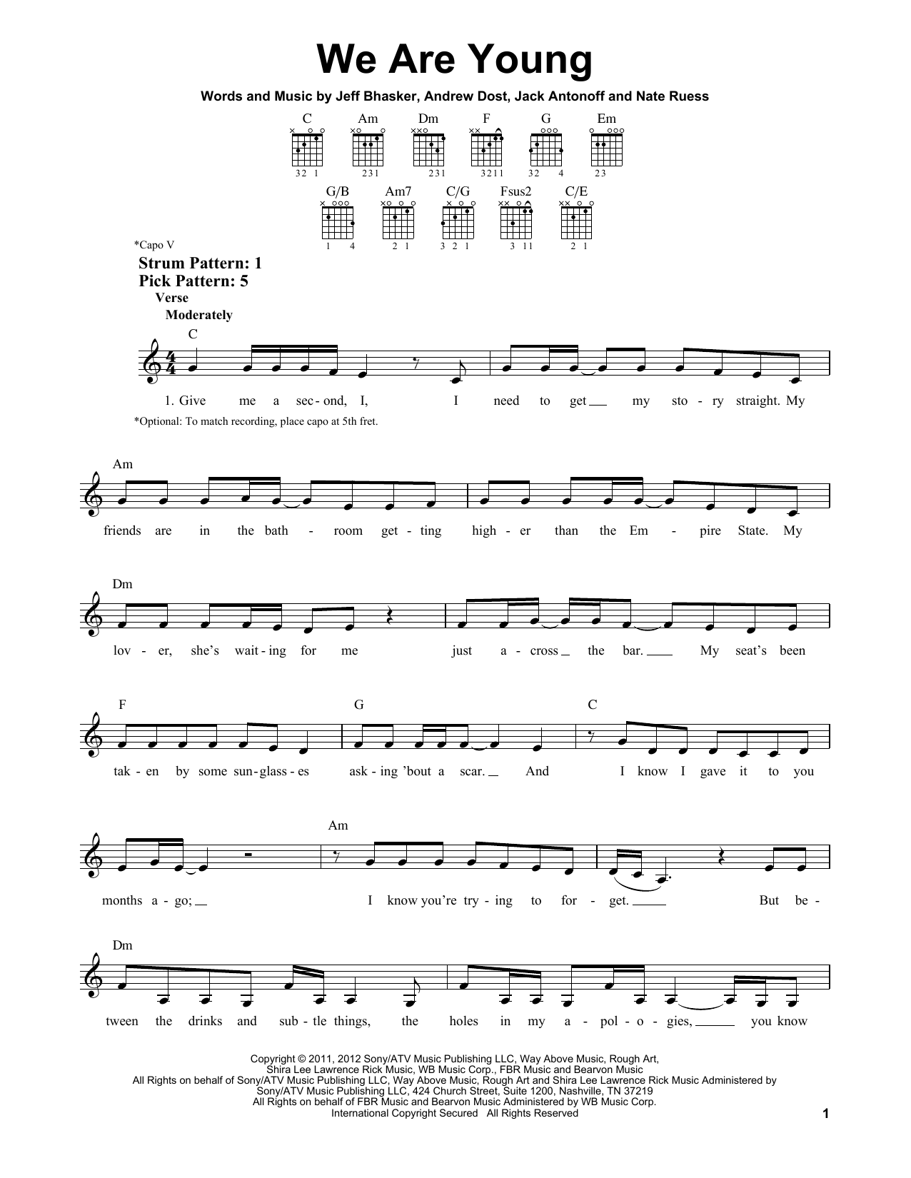Produktgalerie: Seite 1 von 1 We Are Young, fun. featuring Janelle Monae, Gitarre