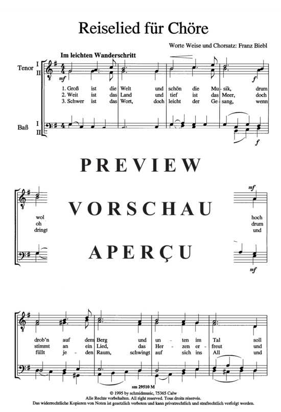 Product gallery: Page 2 of 5 Reiselied für Chöre , , (male choir)