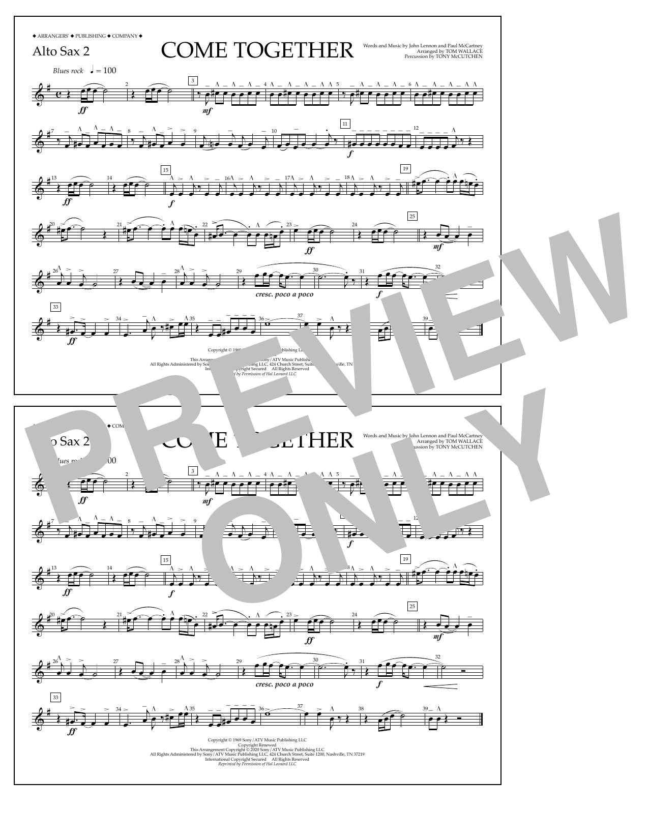 Produktbild zu: Come Together (arr. Tom Wallace) - Alto Sax 2
