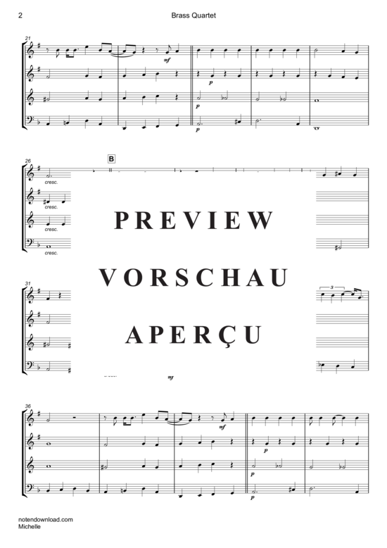Produktgalerie: Seite 3 von 15 Michelle , Beatles, The, (Blechbläser Quartett)